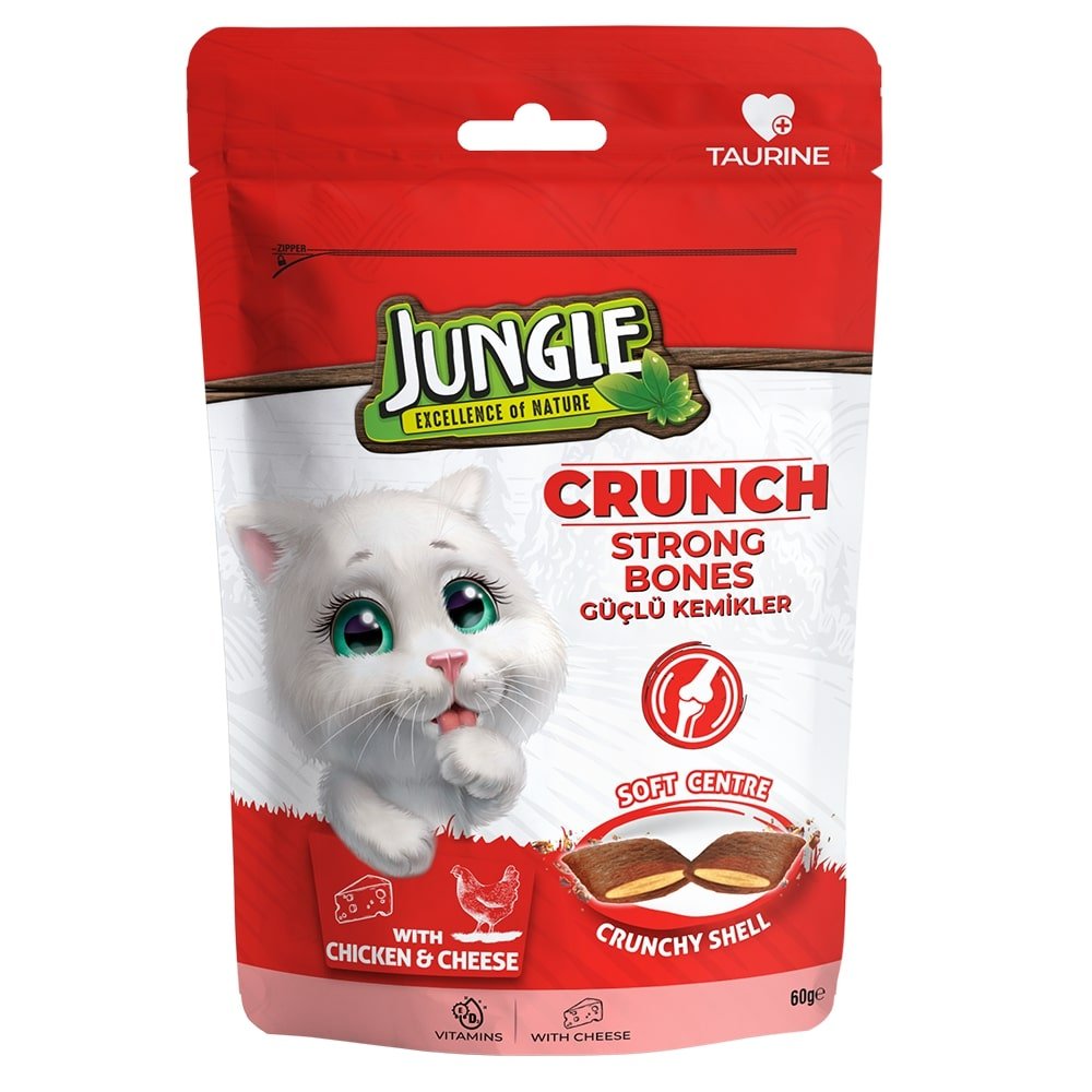 Jungle Crunch Dry Cat Treat Strong Bones with Chicken Cheese 60gm